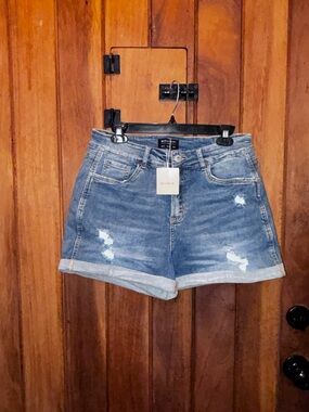 BloomChic Denim Roll-Cuff Women’s Shorts - Blue